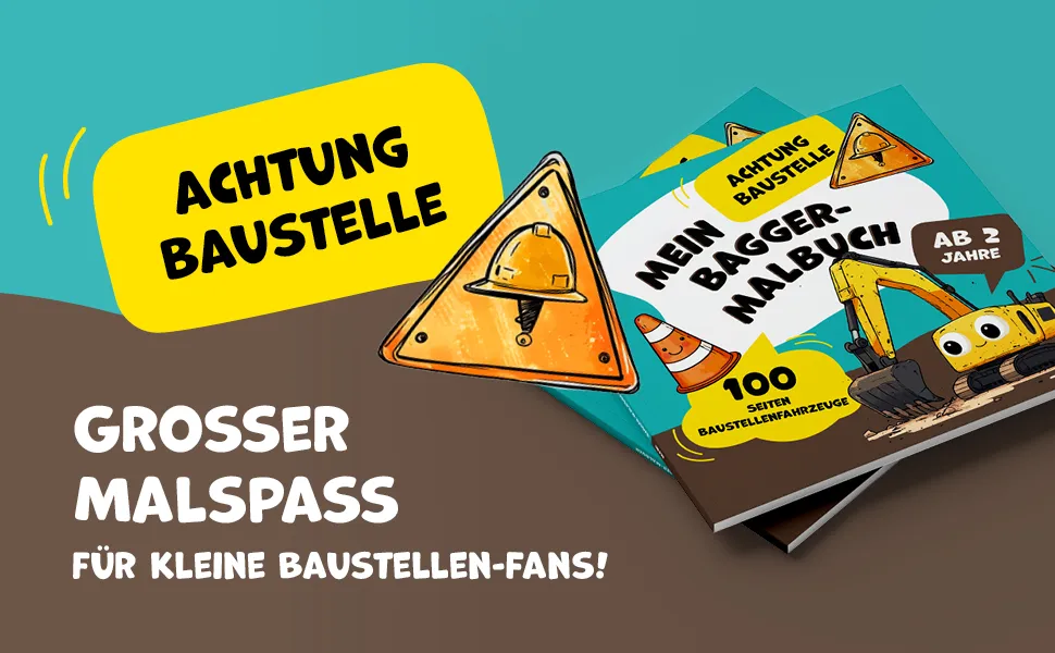 Bagger Malbuch für Kinder ab 2 Jahren – Vorschau 1