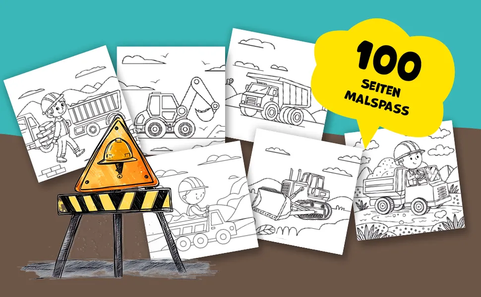 Bagger Malbuch für Kinder ab 2 Jahren – Vorschau 3