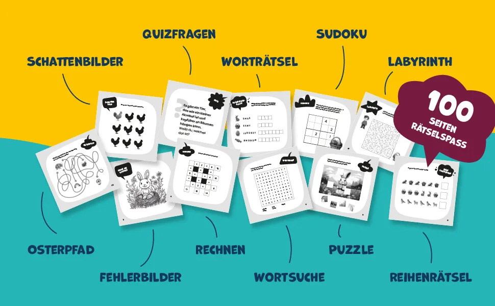 Rätselbuch Ostern und Frühling für Kinder ab 6 Jahre – Vorschau 3