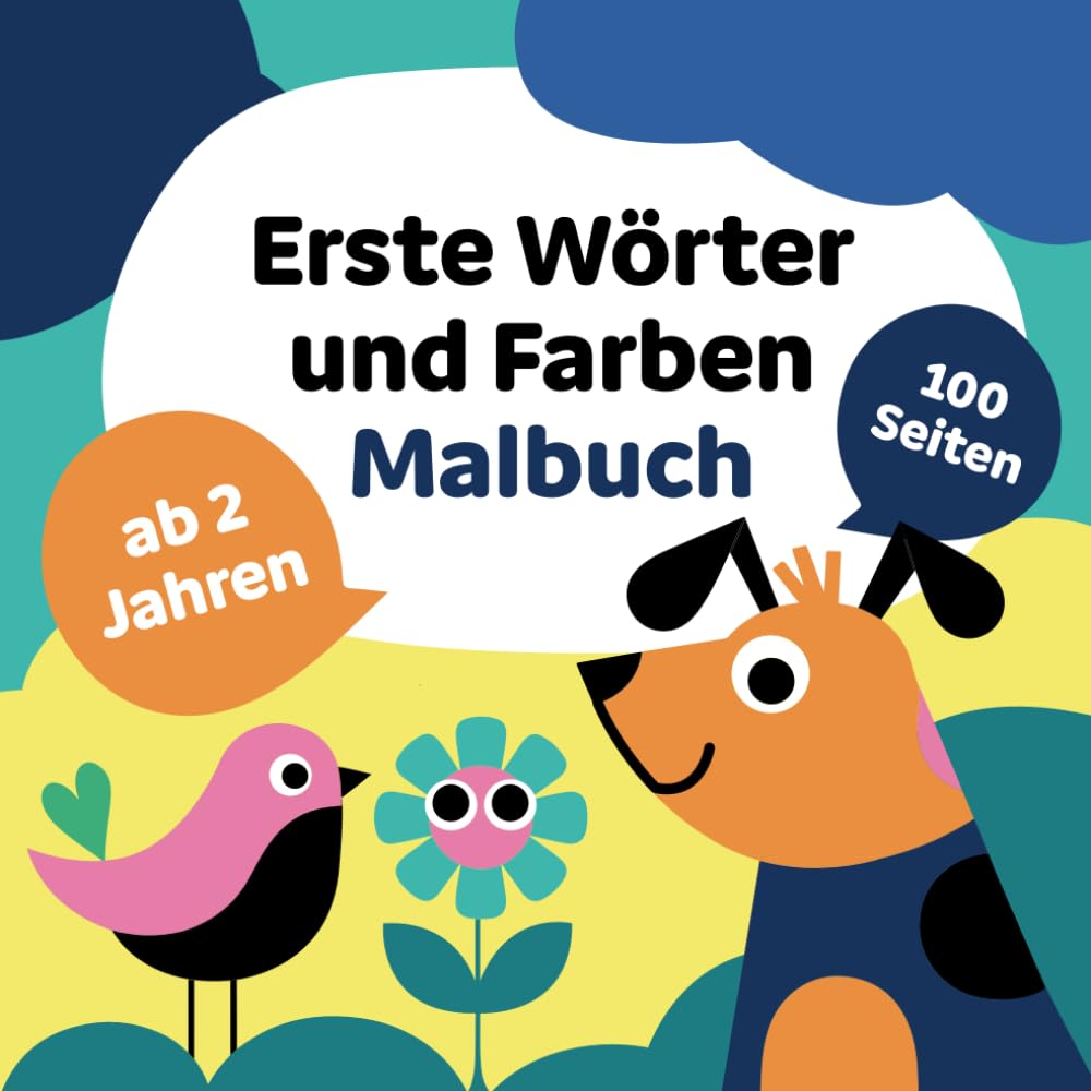 Malbuch erste Wörter und Farben für kleine Entdecker ab 2 Jahren